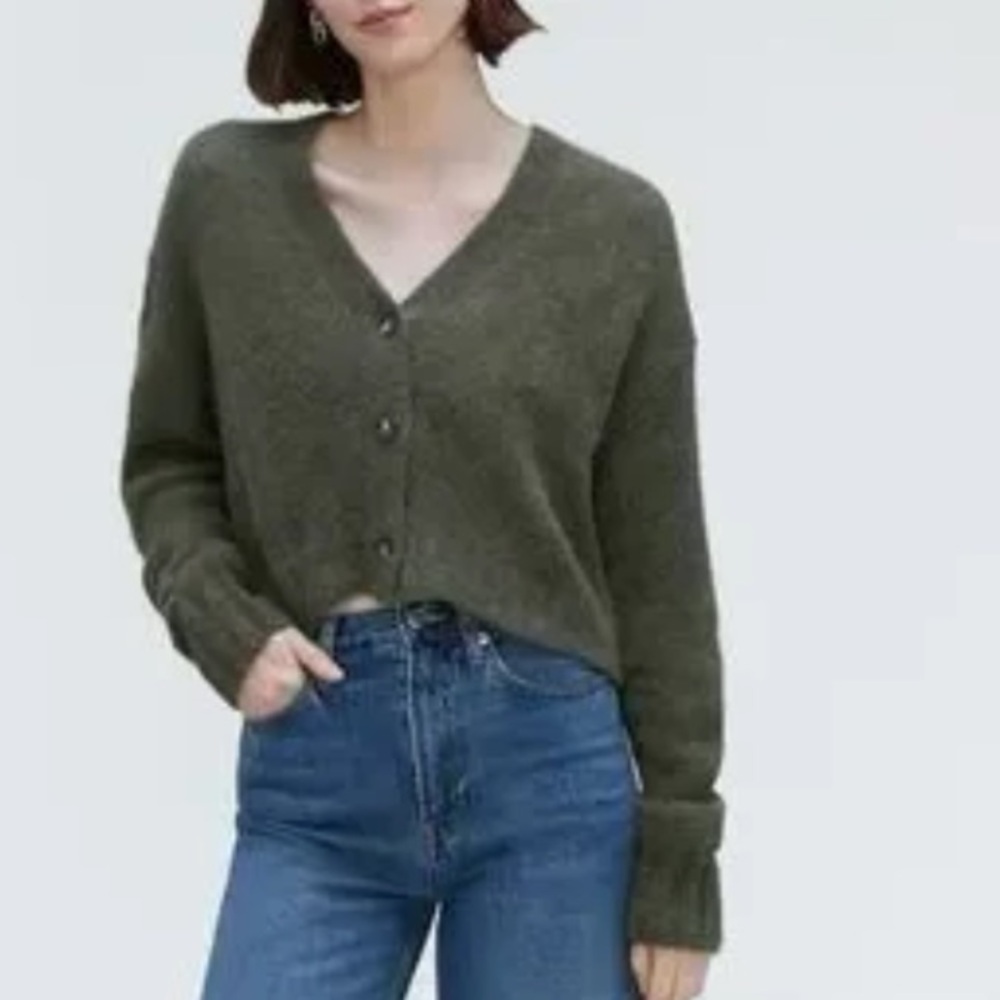 Everlane alpaca v neck cardigan